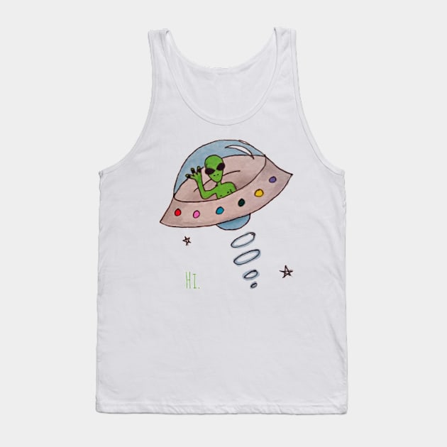 Alien hello Tank Top by CourtIsCrafty